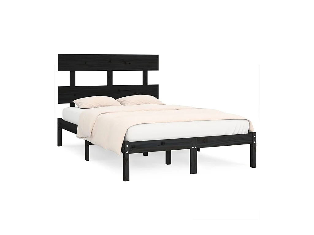 Struttura letto senza materasso nero 140x190 cm in legno massello
