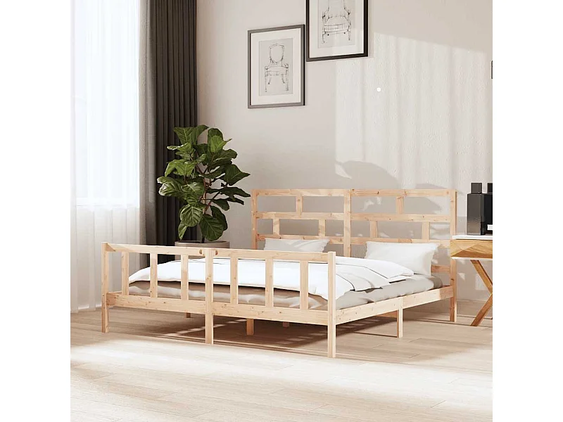 Bedframe zonder matras massief hout 200x200 cm