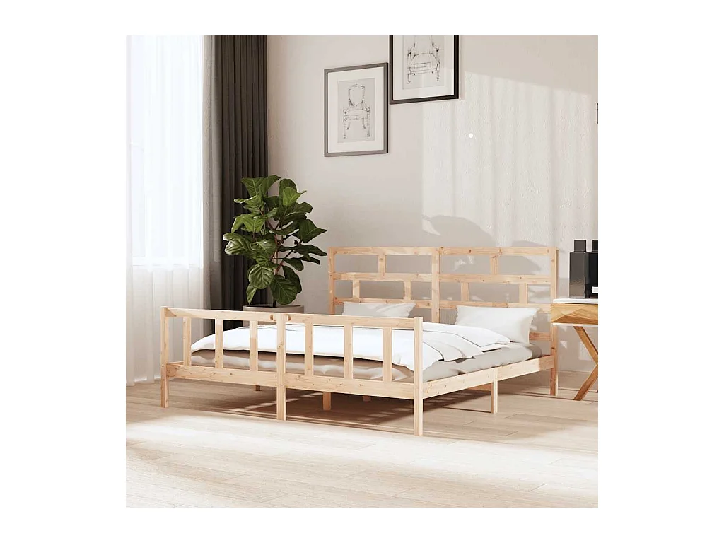 Bedframe zonder matras massief hout 200x200 cm