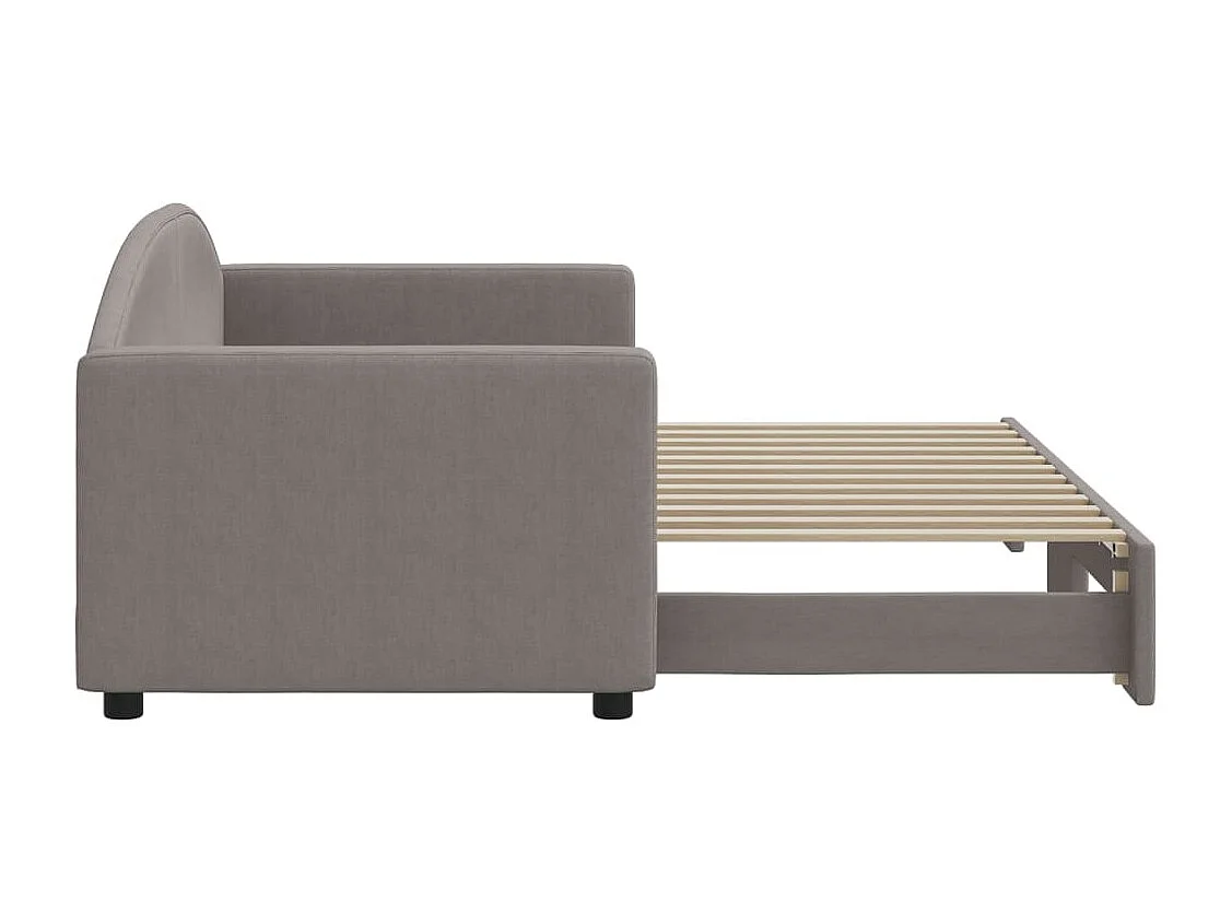 Divano letto con letto estraibile senza materasso tortora 80x200 cm