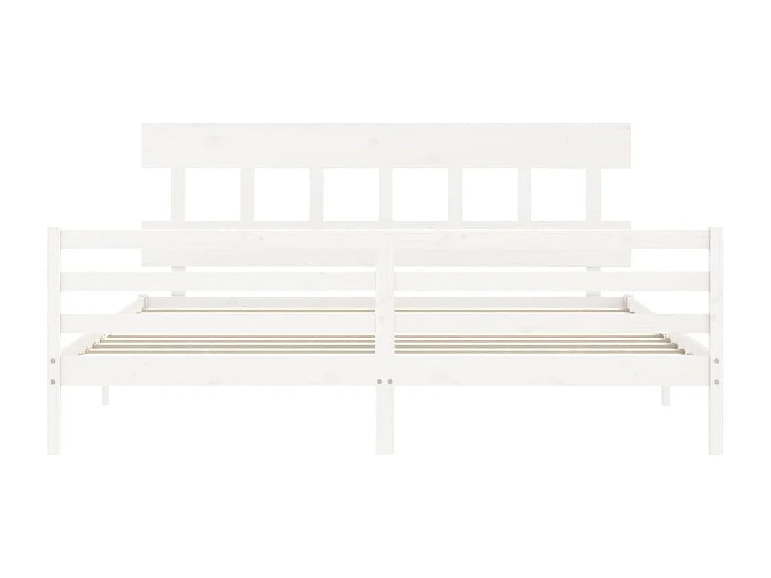 Bedframe zonder matras wit 200x200 cm massief hout
