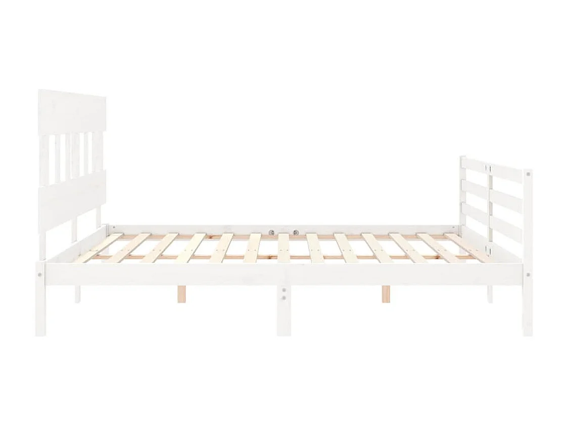 Bedframe zonder matras wit 200x200 cm massief hout