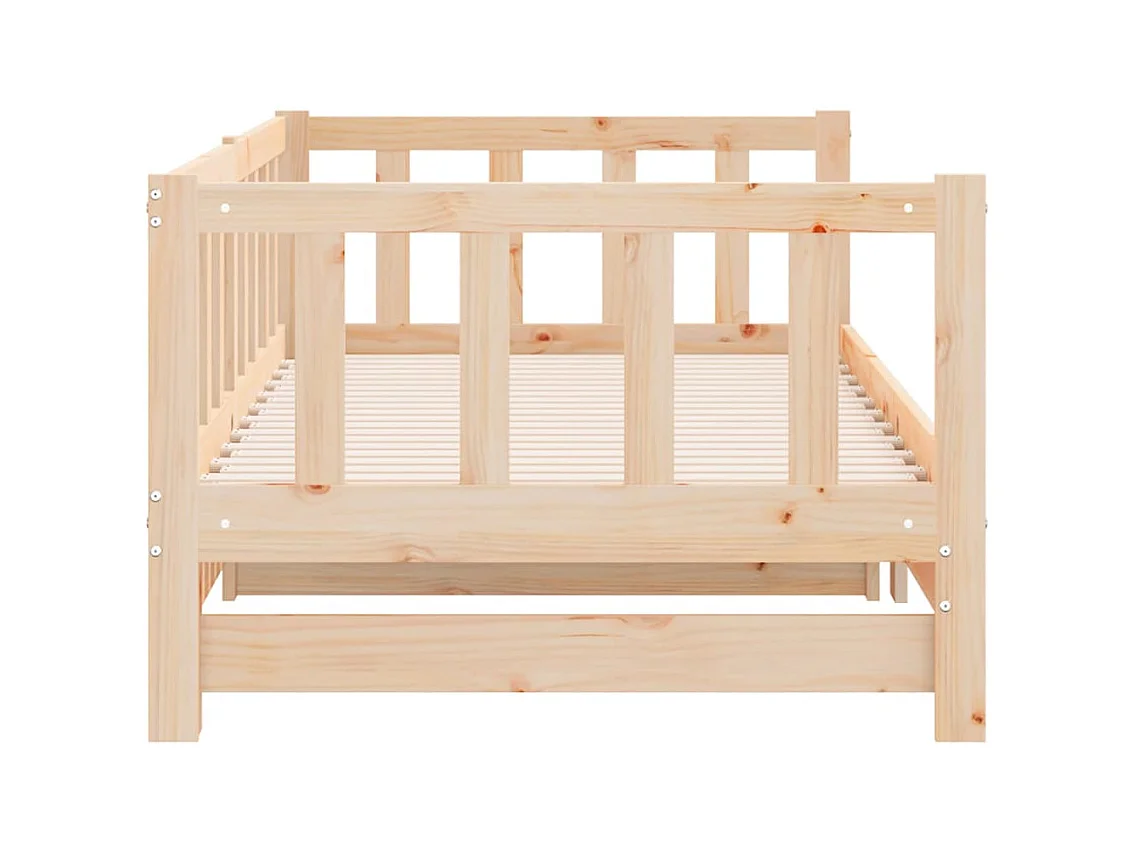 Schuifbed 2x(80x200) cm Massief grenenhout