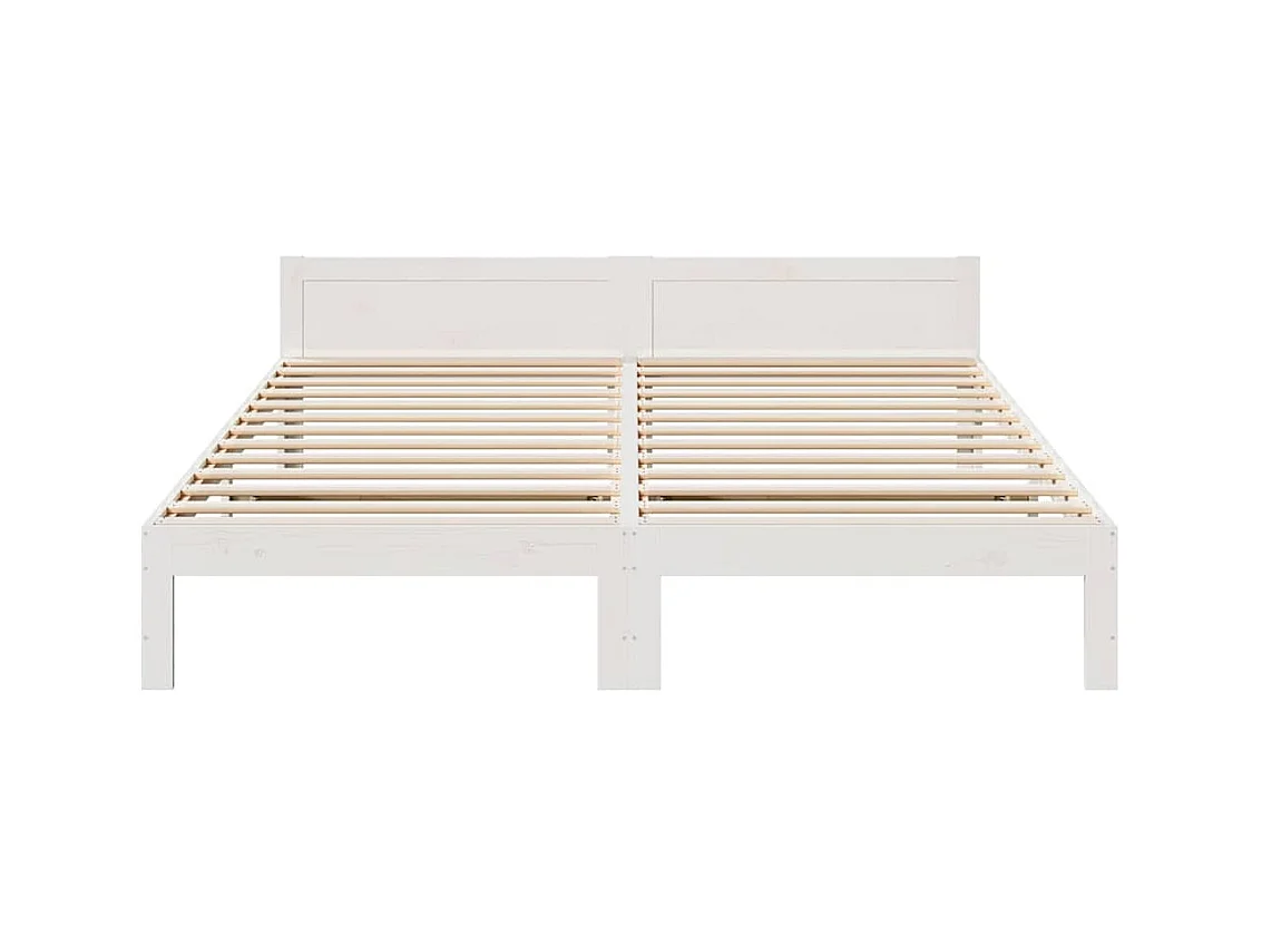 Bedframe zonder matras wit 160x200 cm massief grenenhout