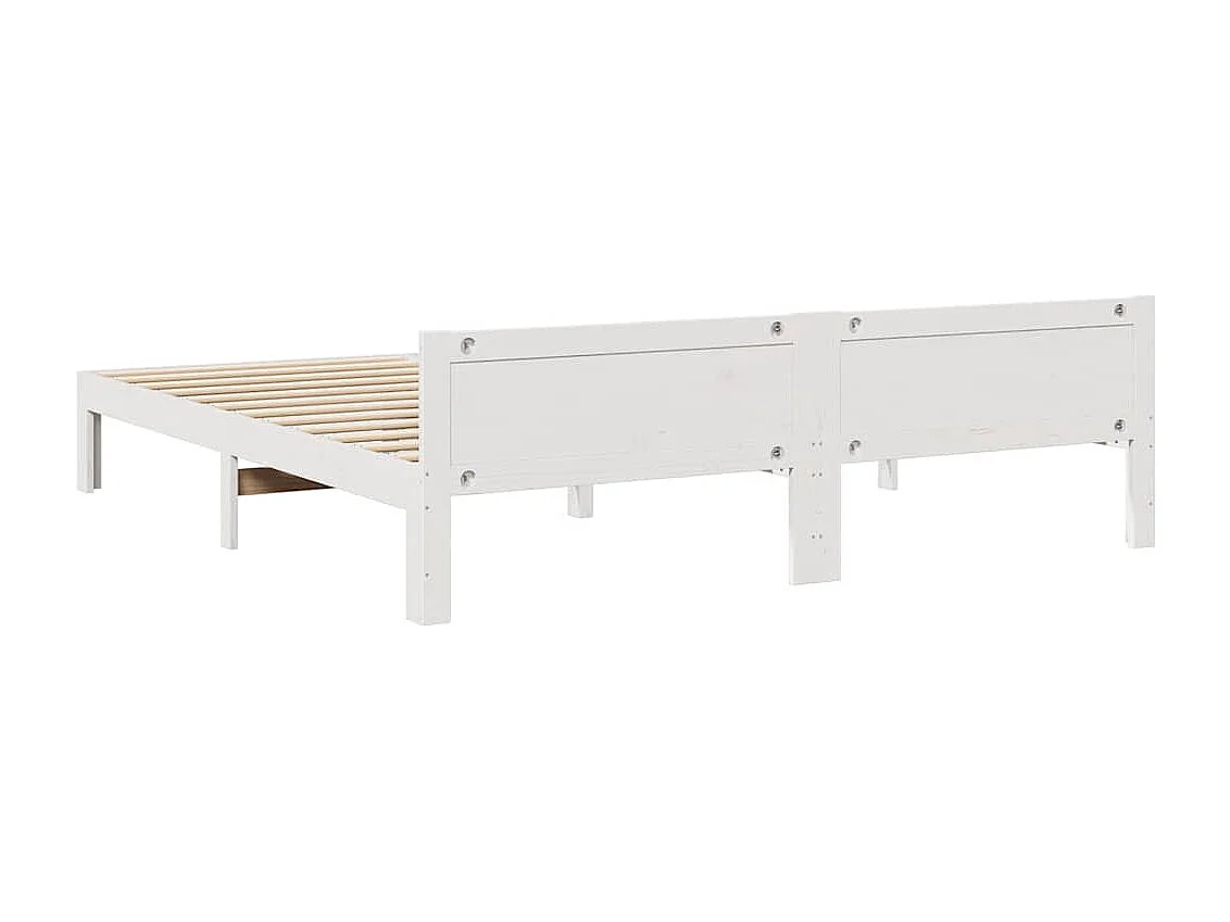 Bedframe zonder matras wit 160x200 cm massief grenenhout