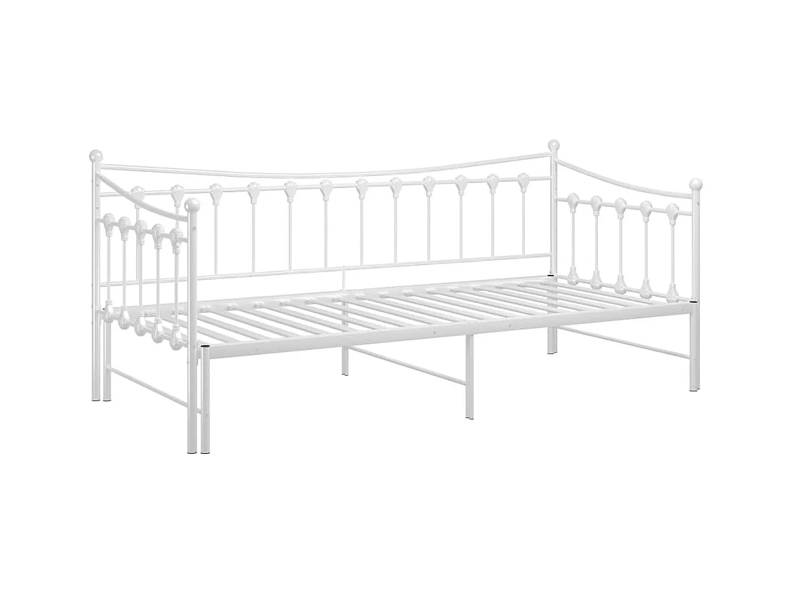 Uitschuifbaar slaapbankframe zonder matras wit 90x200 cm