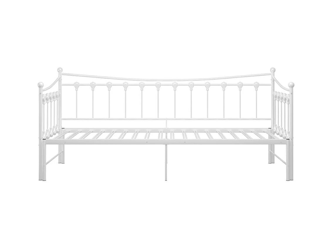 Uitschuifbaar slaapbankframe zonder matras wit 90x200 cm