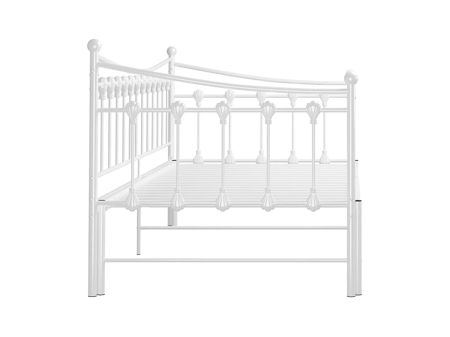 Uitschuifbaar slaapbankframe zonder matras wit 90x200 cm