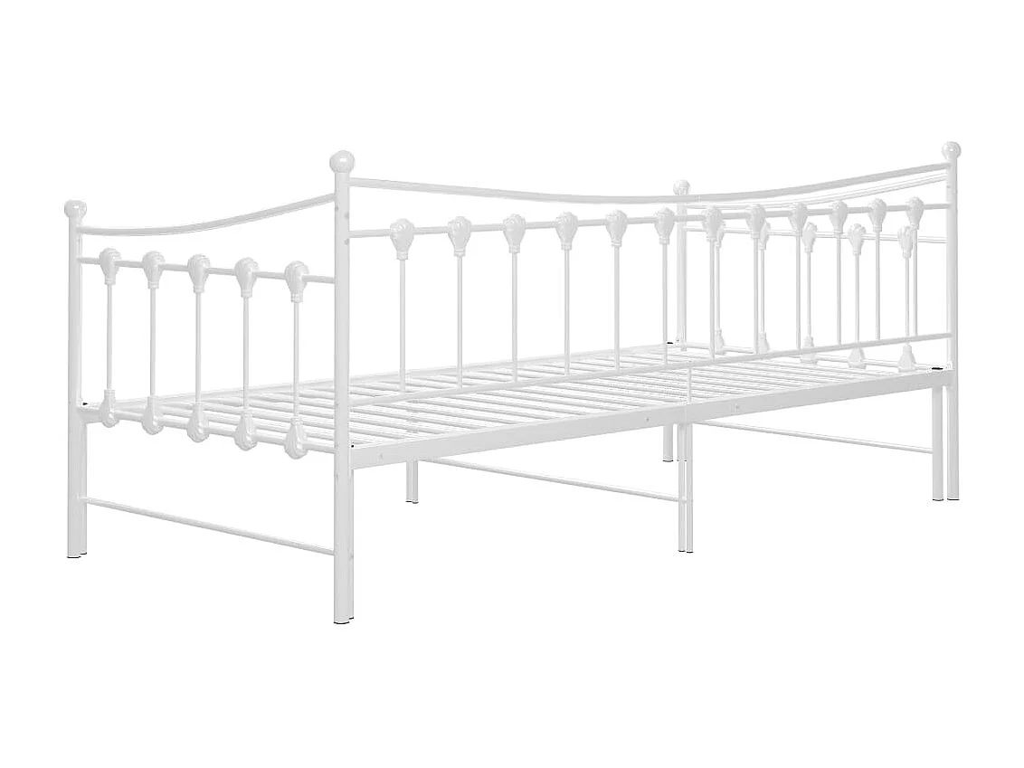 Uitschuifbaar slaapbankframe zonder matras wit 90x200 cm