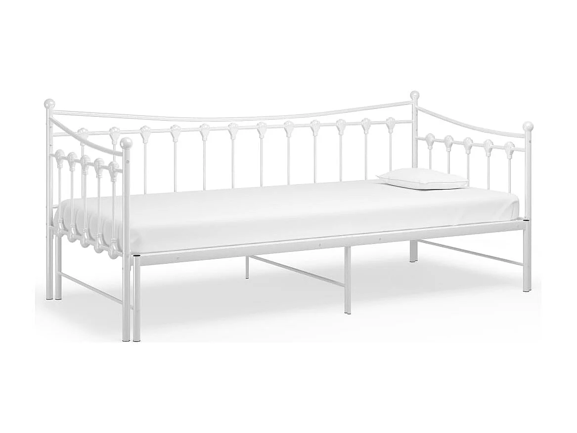 Uitschuifbaar slaapbankframe zonder matras wit 90x200 cm