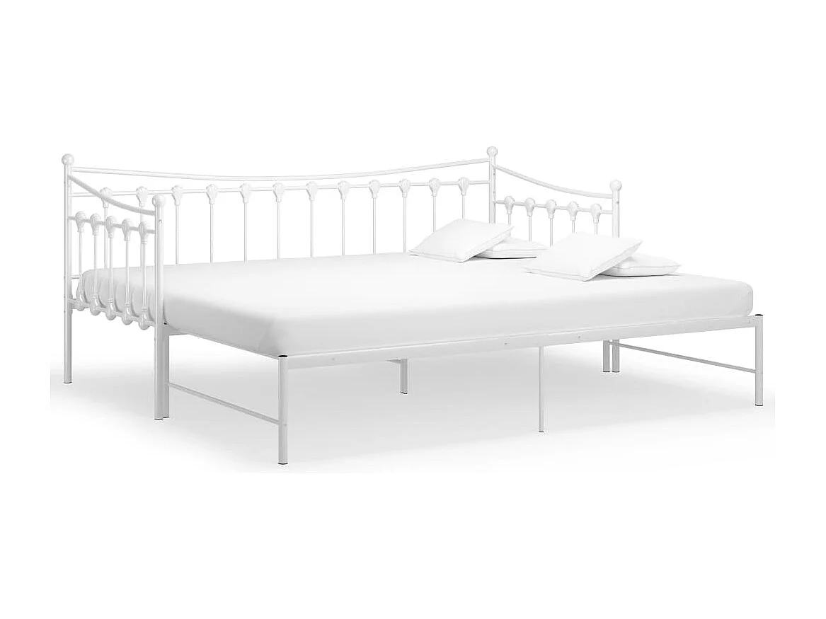 Cadre de canapé-lit extensible sans matelas blanc 90x200 cm
