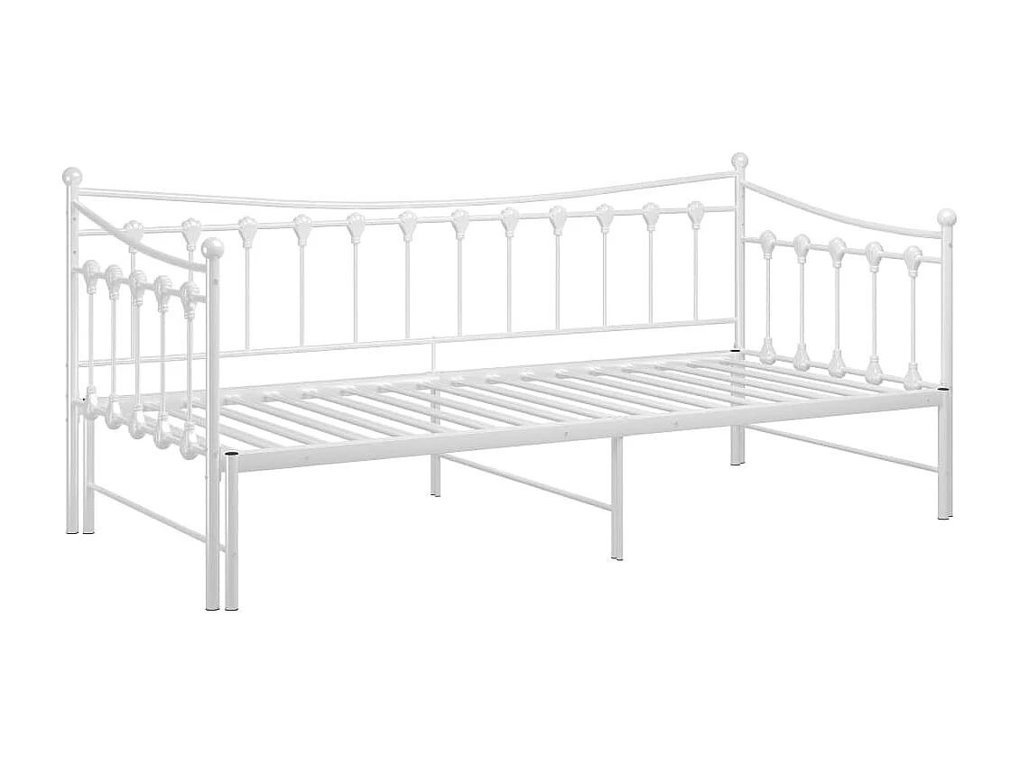 Cadre de canapé-lit extensible sans matelas blanc 90x200 cm