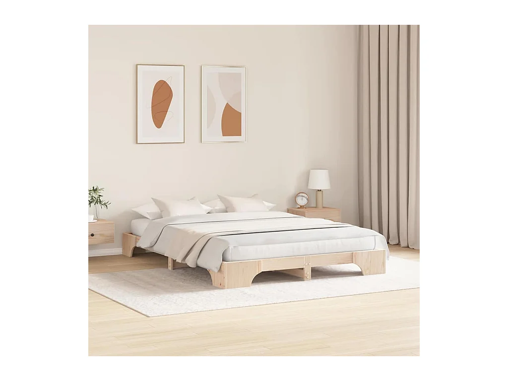 Bettgestell Kiefer massiv 140 x 200 cm Kiefer Massivholz