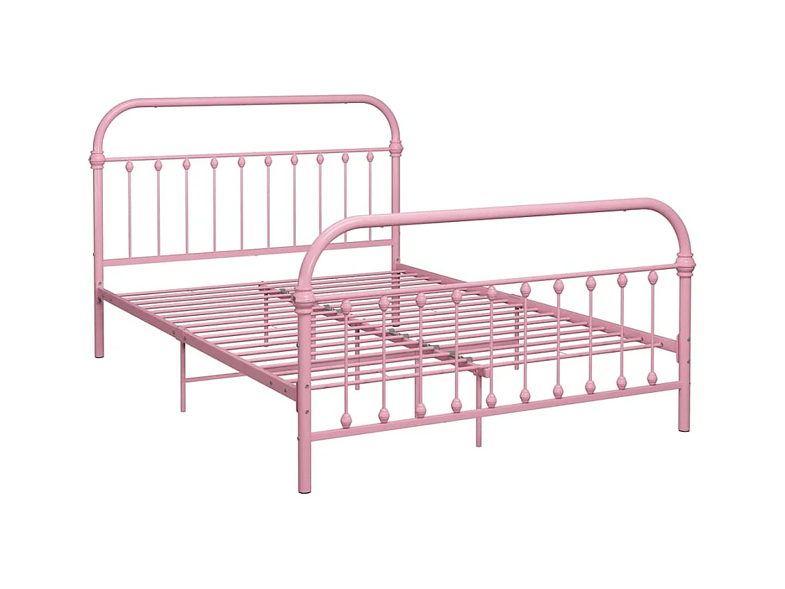 Roze metalen bedframe zonder matras 120x200 cm