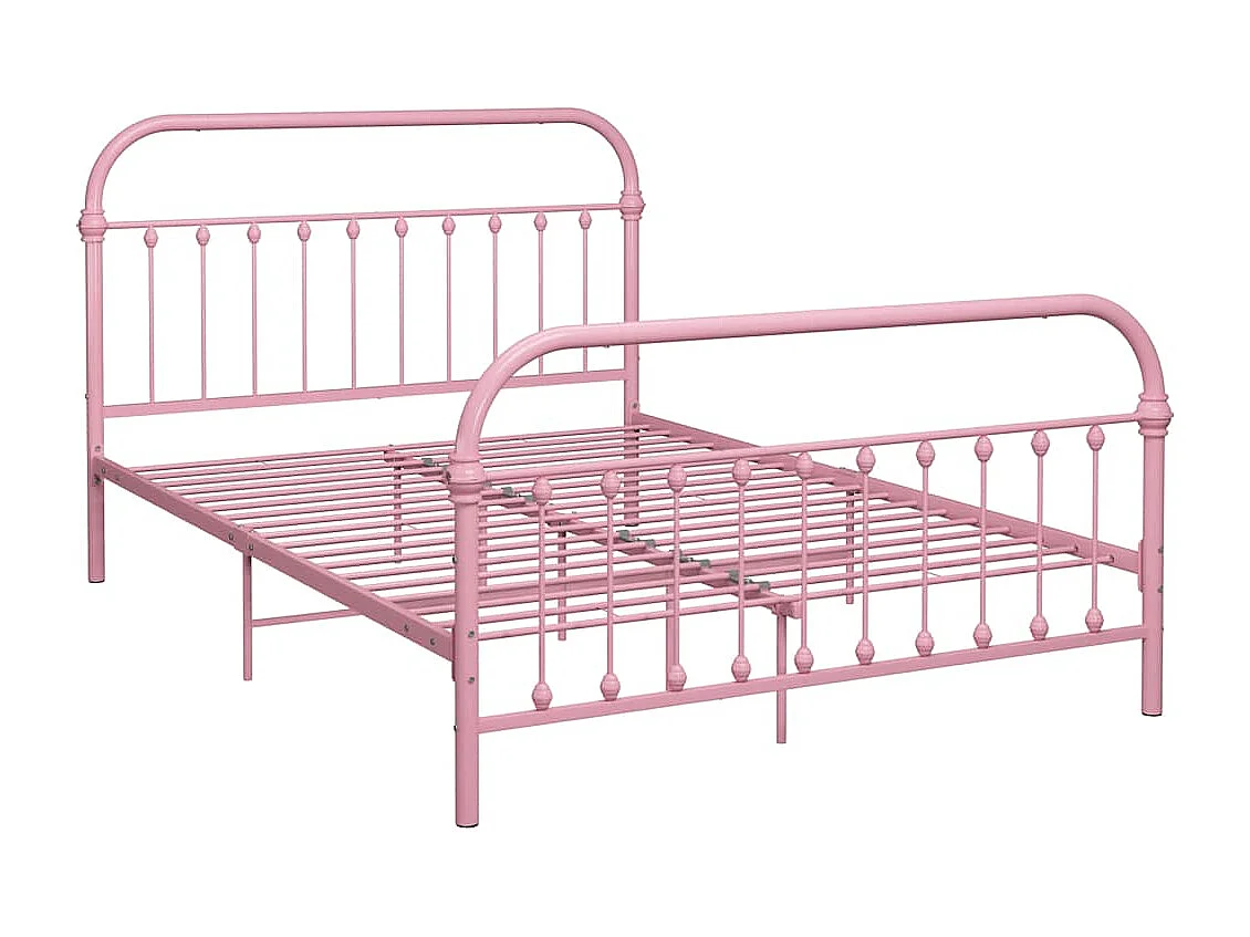 Cadre de lit sans matelas rose métal 120x200 cm