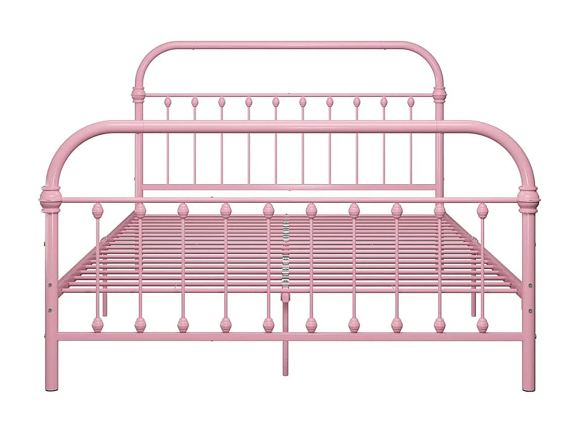 Cadre de lit sans matelas rose métal 120x200 cm
