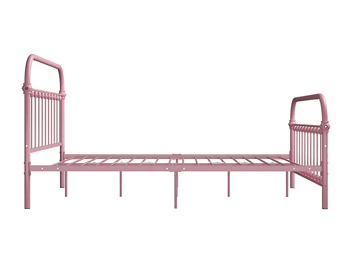 Cadre de lit sans matelas rose métal 120x200 cm