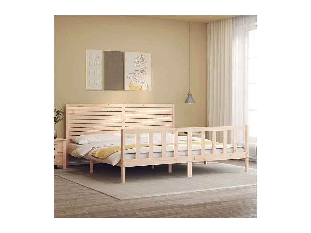 Cadre de lit sans matelas 200x200 cm bois massif de pin