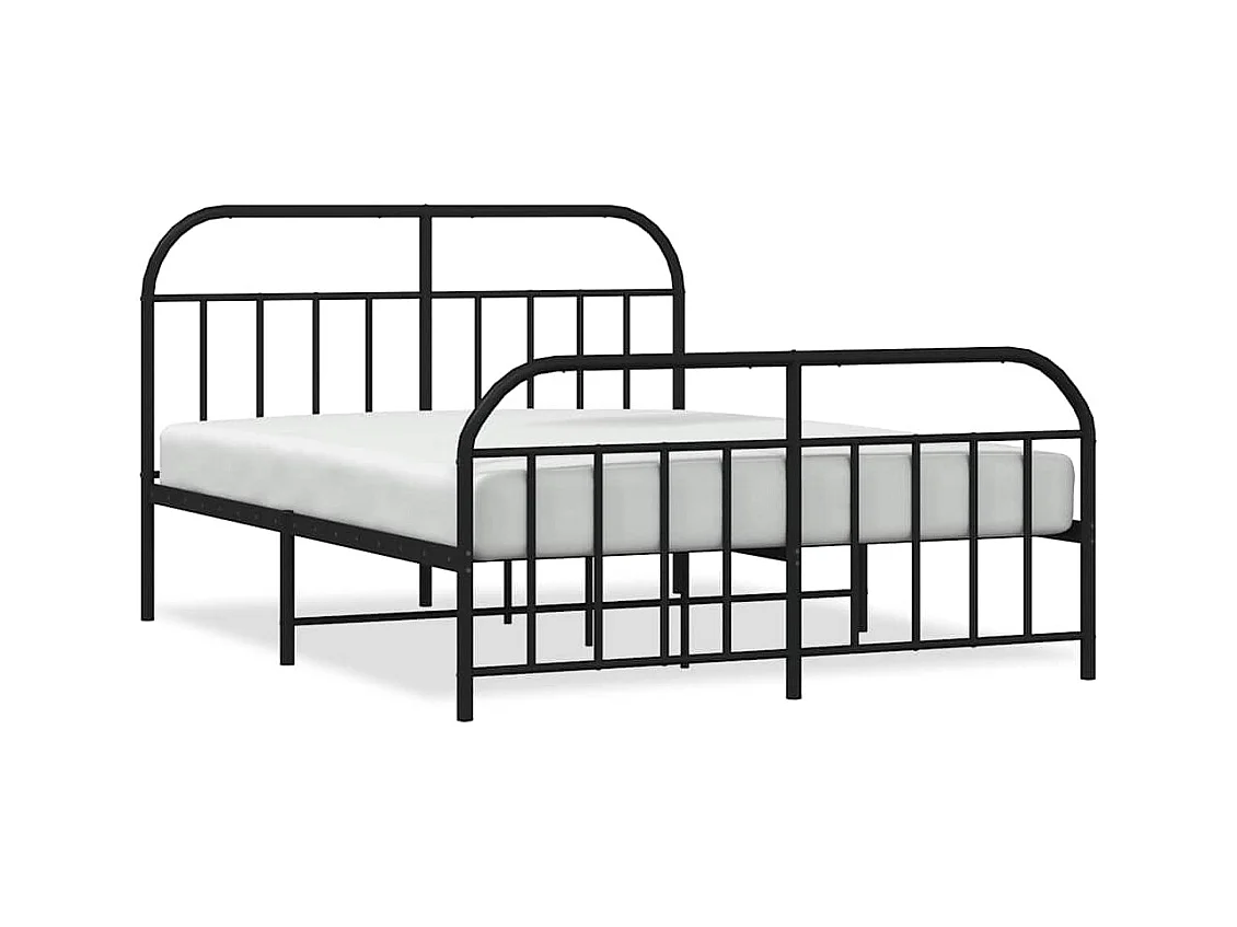 Metalen bedframe zonder matras met zwart voeteneinde 160x200cm