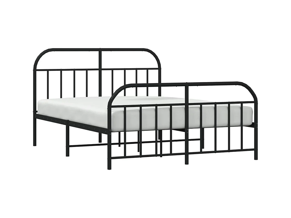 Metalen bedframe zonder matras met zwart voeteneinde 160x200cm