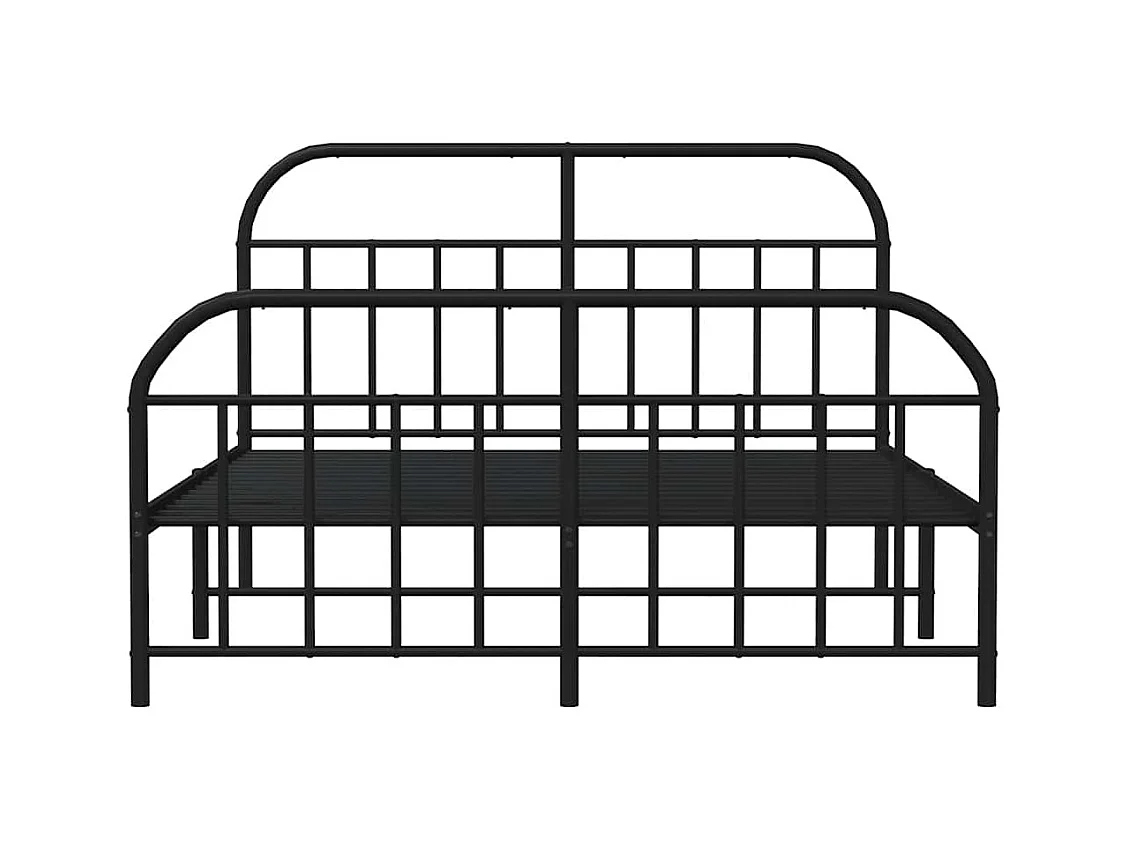 Metalen bedframe zonder matras met zwart voeteneinde 160x200cm