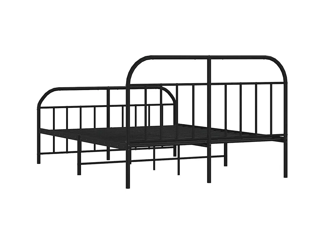 Metalen bedframe zonder matras met zwart voeteneinde 160x200cm