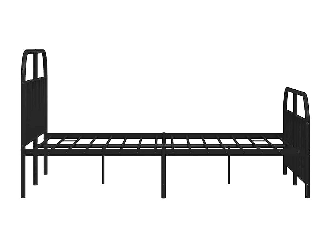 Cadre de lit métal sans matelas avec pied de lit noir 160x200cm