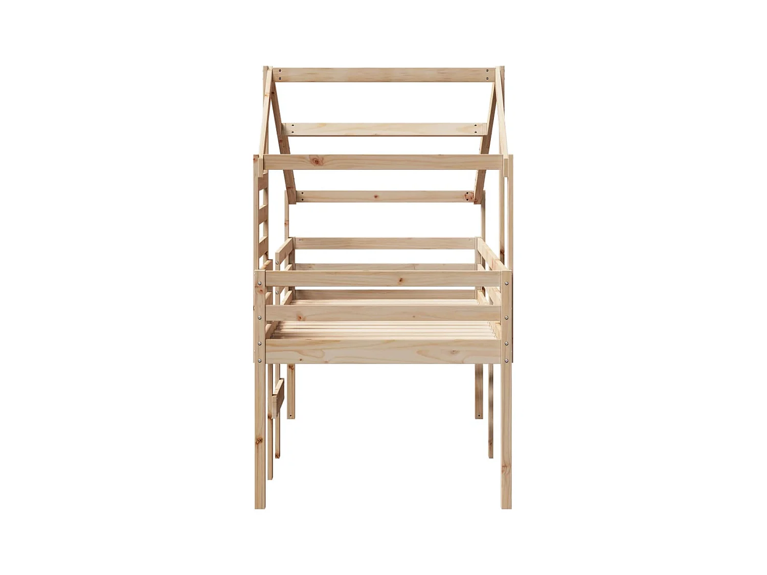 Letto alto senza materasso 90x190 cm in legno massello di pino