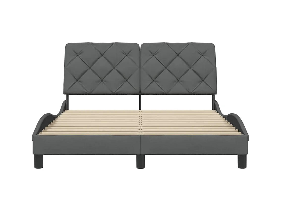 Estructura de cama sin colchón de tela gris oscuro 140x200 cm