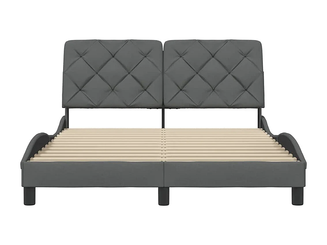 Struttura letto senza materasso tessuto grigio scuro 140x200 cm