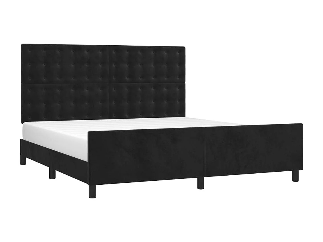 Cadre de lit sans matelas noir 160x200 cm velours