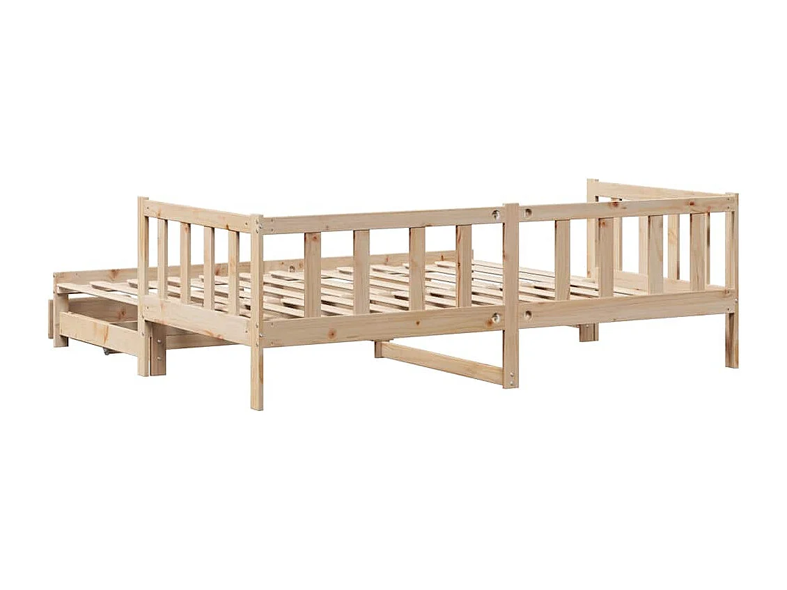 Cama de día con nido y cajones sin colchón 90x200 cm