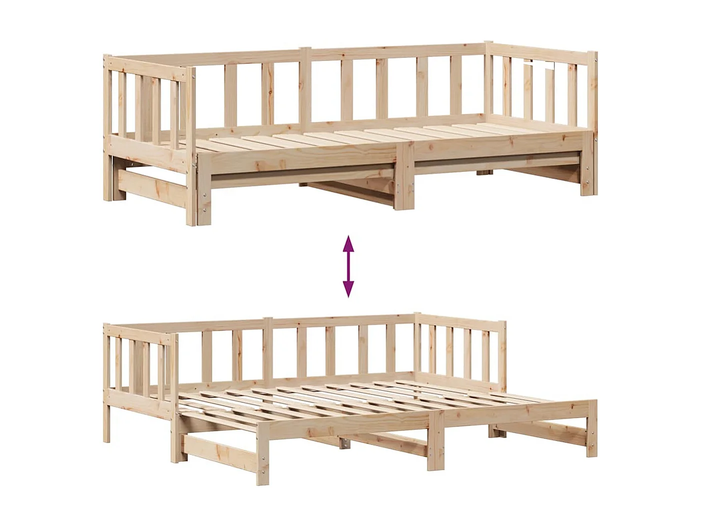 Divano letto con rotelle e cassetti senza materasso 90x200 cm