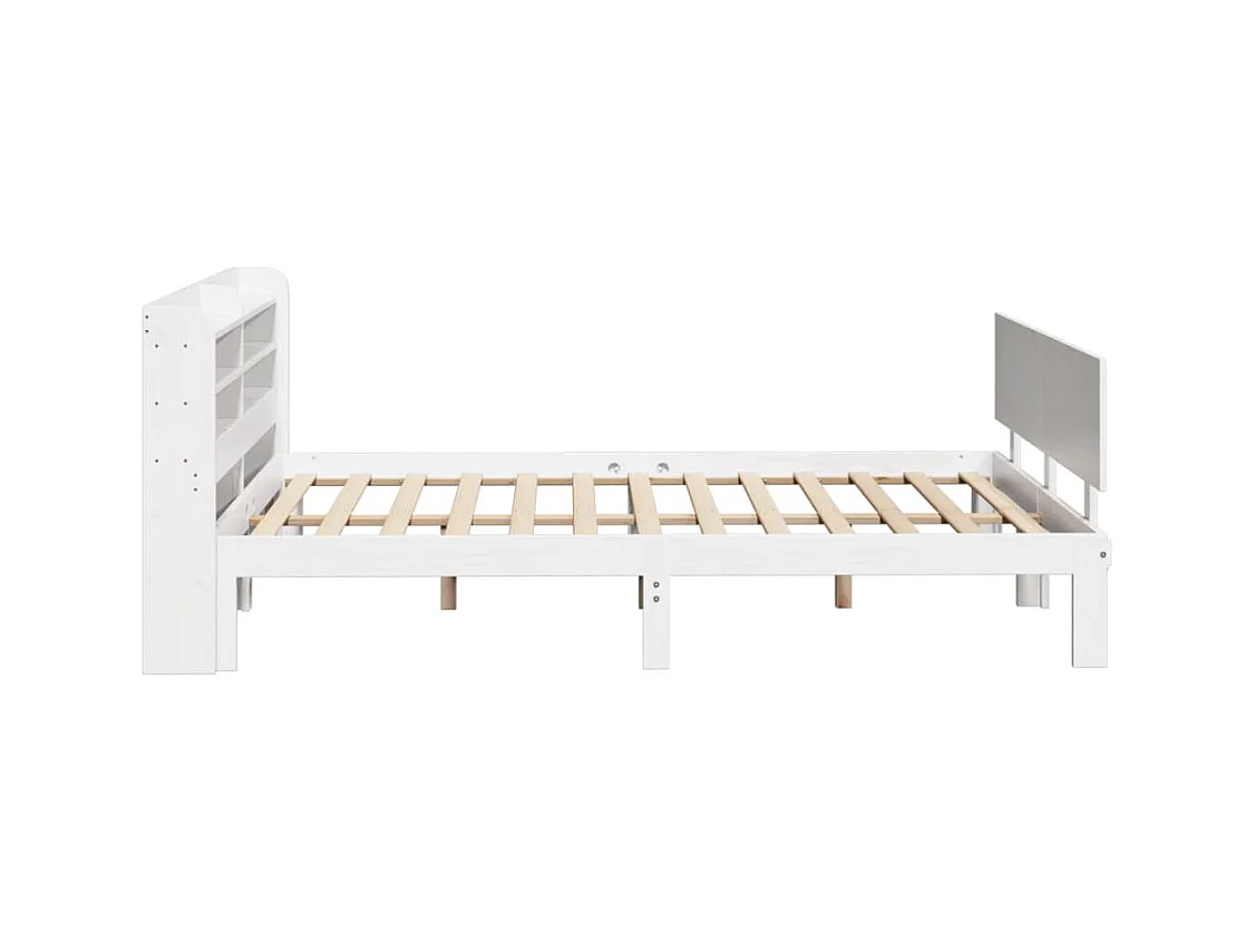 Bedframe met hoofdbord zonder matras wit 160x200 cm