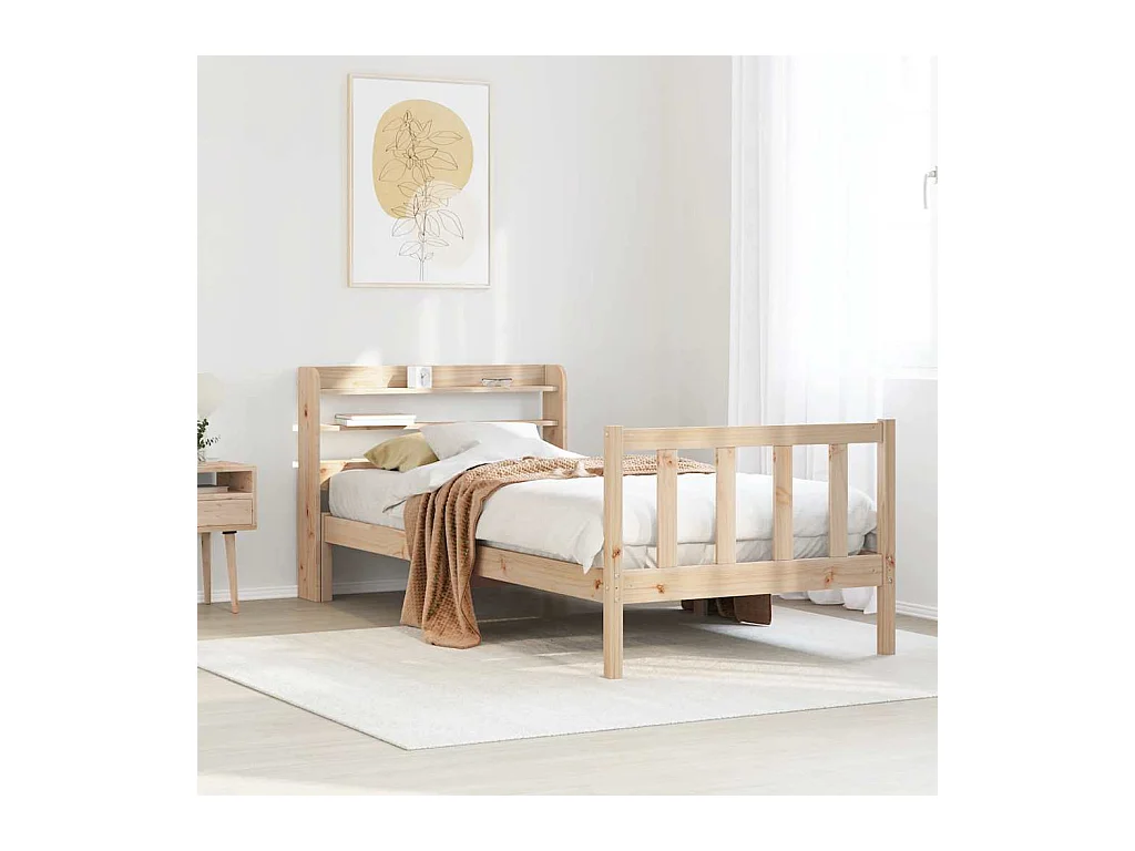 Estructura de cama sin colchón 100x200 cm madera maciza de pino