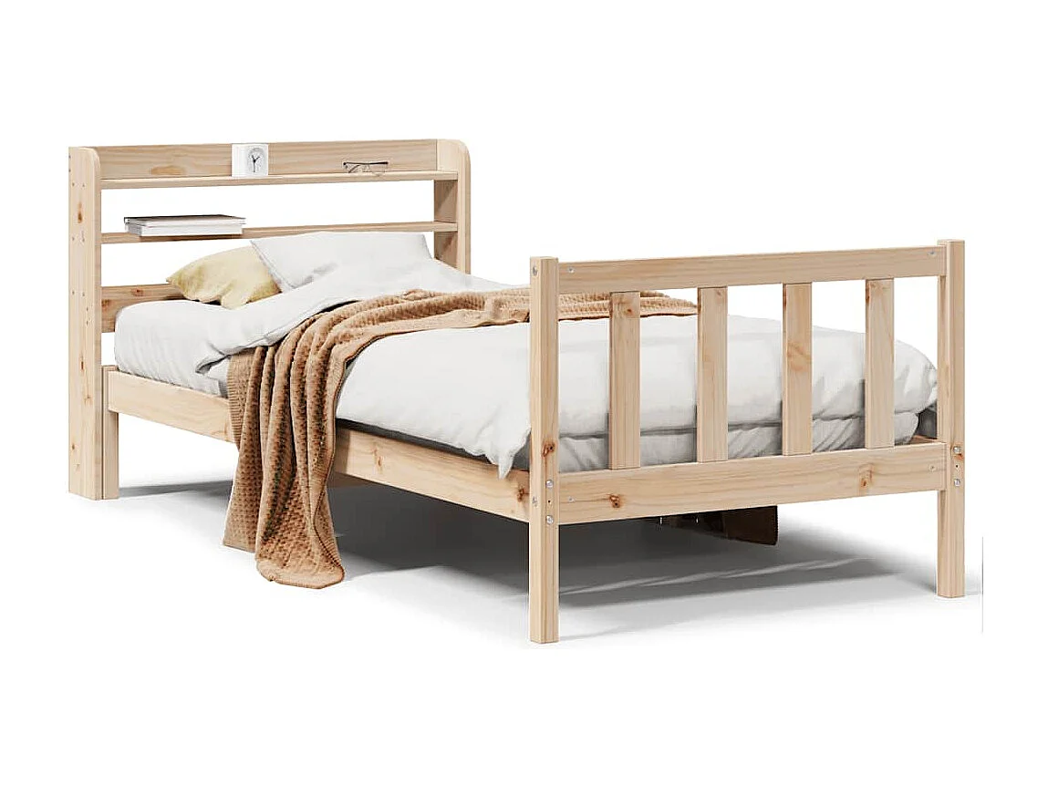 Struttura letto senza materasso 100x200 cm in legno massello di pino