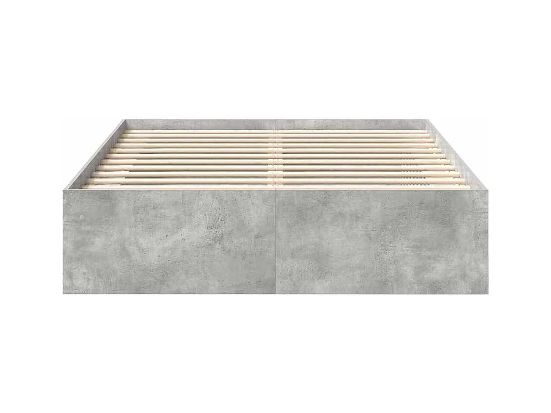 Bettgestell ohne Matratze grau Beton 140x190 cm