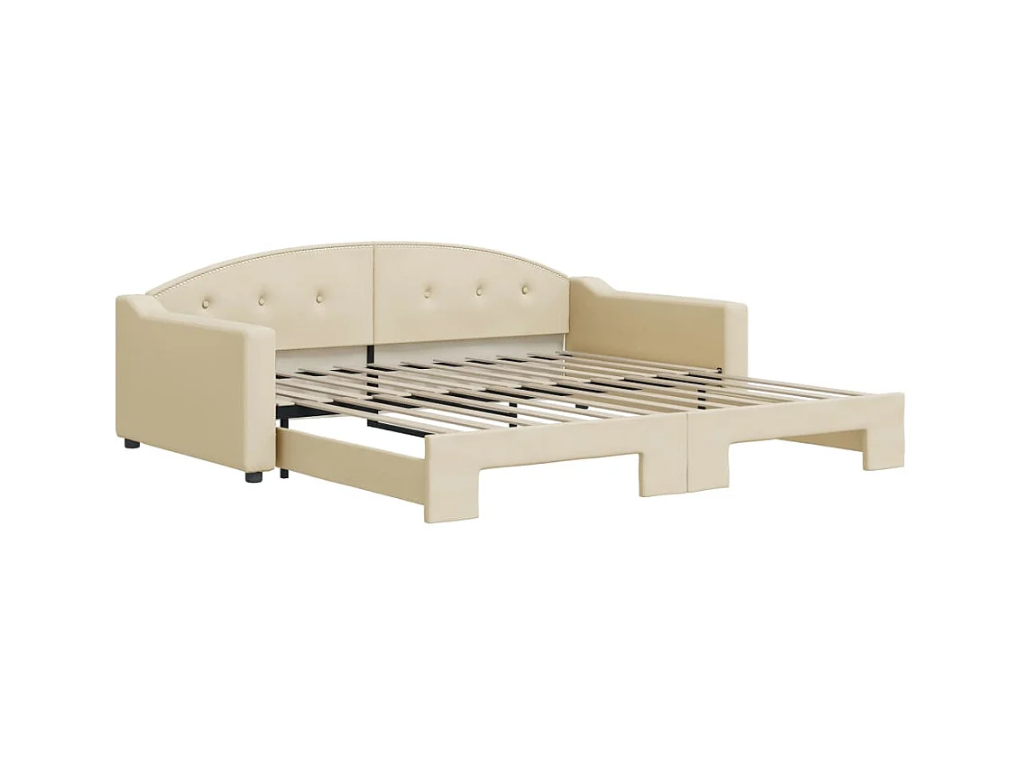 Dagbed met uitschuifbed crème 100x200 cm stof