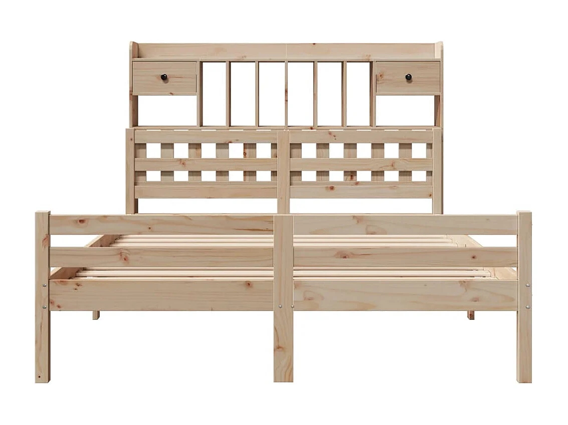 Bibliotheekbed zonder matras 140x200 cm massief grenenhout