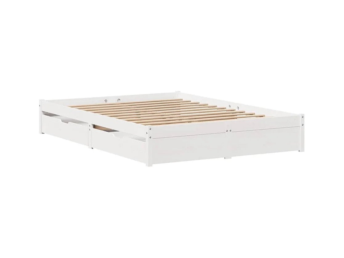 Bedframe zonder matras wit 140x190 cm massief grenenhout