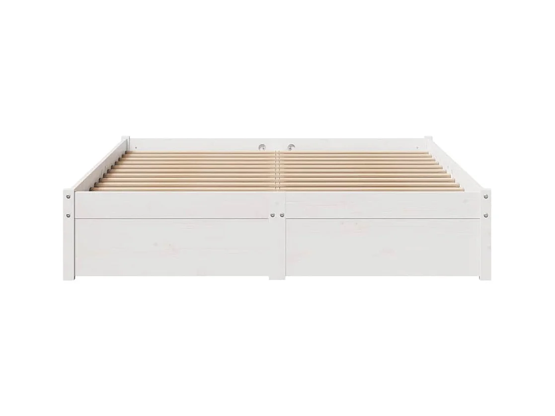 Bedframe zonder matras wit 140x190 cm massief grenenhout