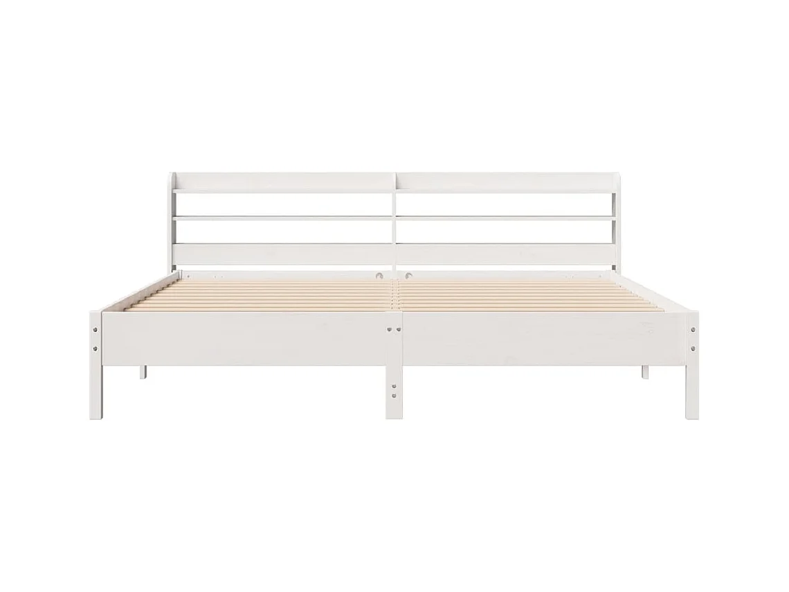 Struttura letto senza materasso bianco 180x200 cm in legno massello di pino