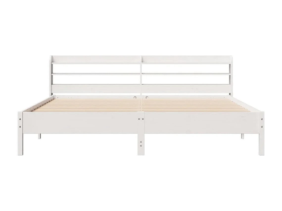 Estructura de cama sin colchón blanca 180x200 cm madera maciza de pino