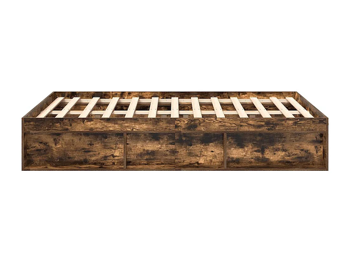 Cadre de lit sans matelas chêne fumé 150x200 cm