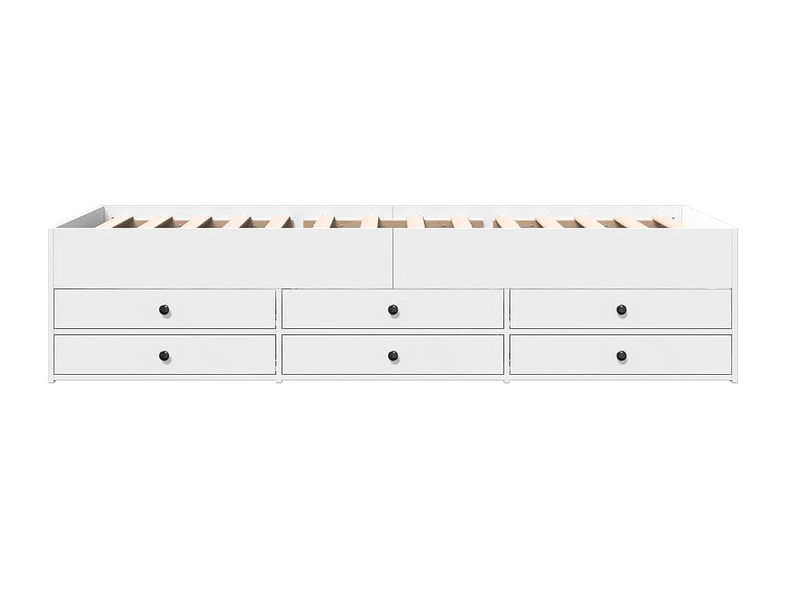 Divano letto con cassetti senza materasso bianco 90x200 cm