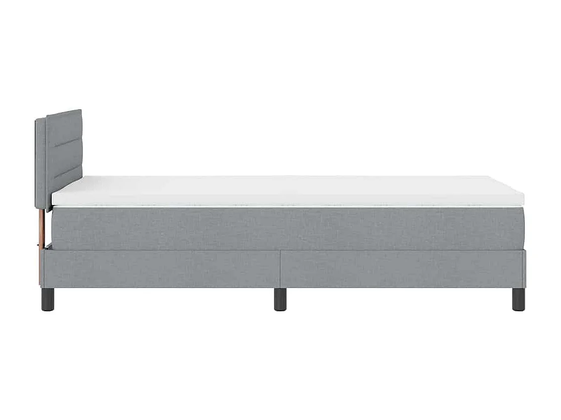 Letto a molle con materasso Tessuto grigio chiaro 90 x 190 cm