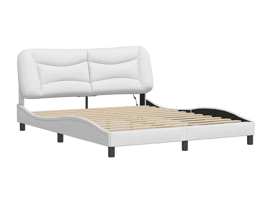 Bettgestell mit LED ohne Matratze weiß 160x200 cm