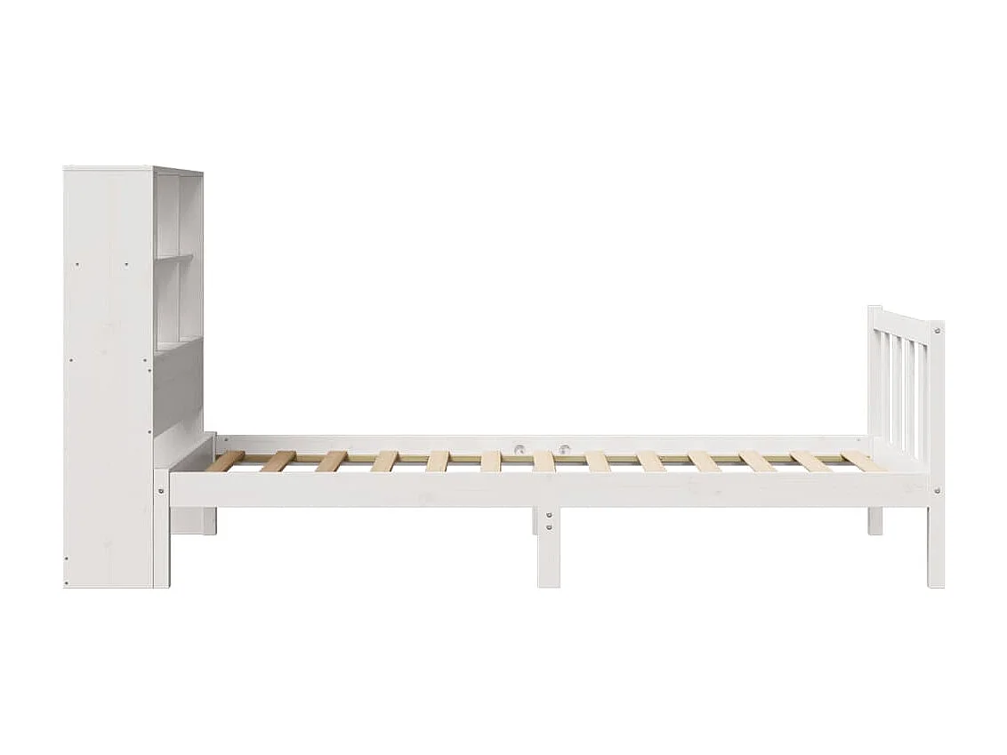 Wit boekenkastbed zonder matras 90x200cm massief grenenhout