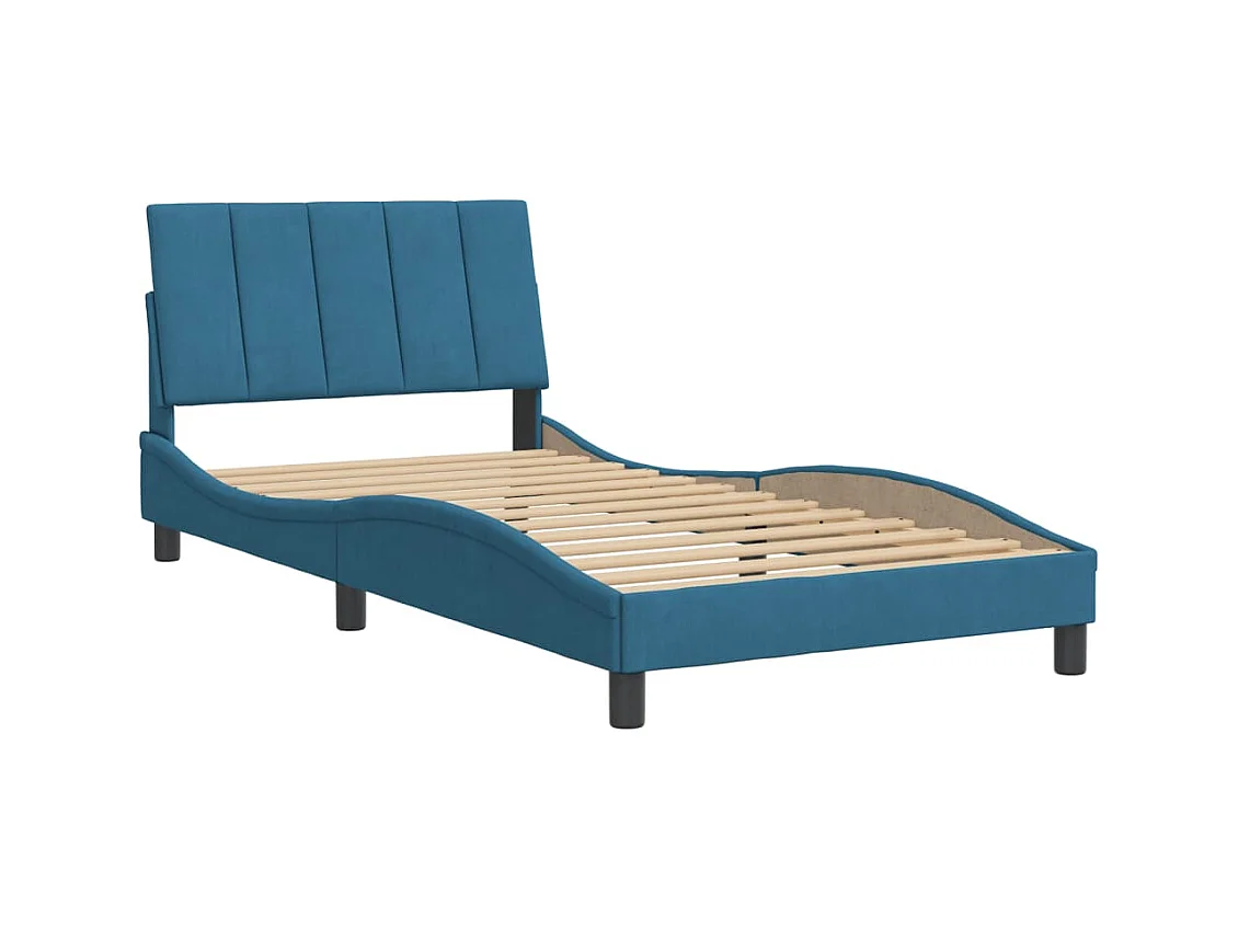 Estructura de cama sin colchón azul 100x200 cm terciopelo
