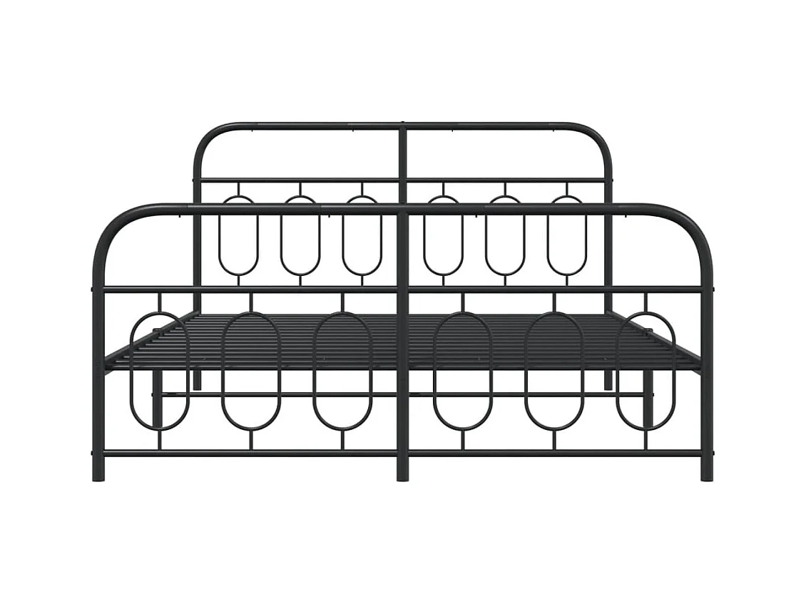Metalen bedframe zonder matras met zwart voeteneinde 140x190cm